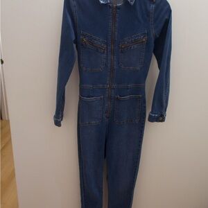 Free People Indigo Denim Jumpsuit